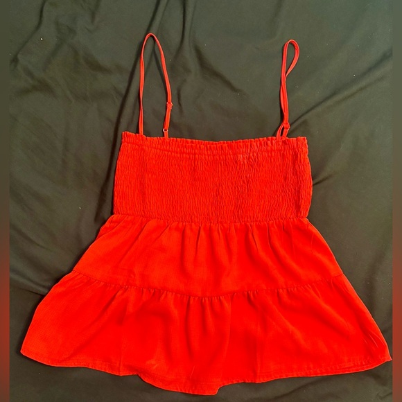 Paper Crane Red Ruched Top - Picture 1 of 2